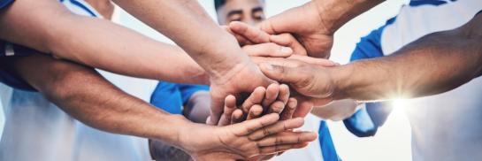 Vereniging: handen op mekaar